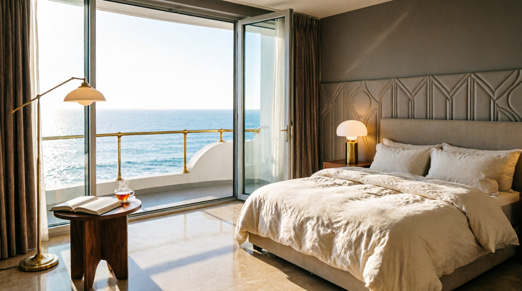Suite con balcón al mar y detalles art déco